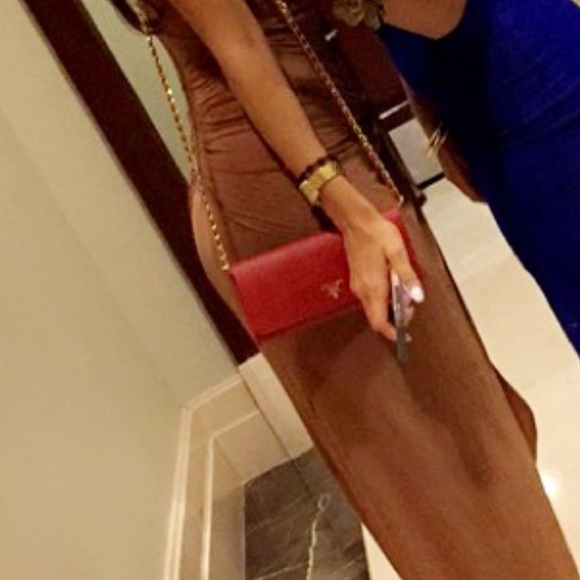 Prada red wallet on chain fuoco authentic gold ch - Picture 8 of 8